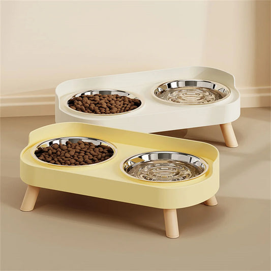 Double Pet Feeding Bowl With Raised Stand