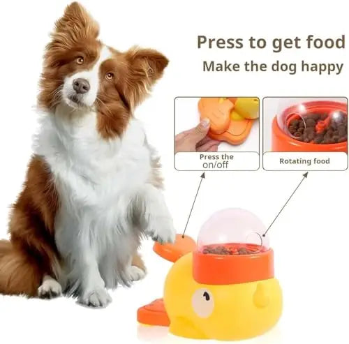 Duck-Shaped Slow Feeder Dog Bowl Snack Dispenser