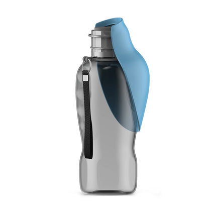 Blue Color 800 ml Portable Dog Water Bottle With Feeder Bowl