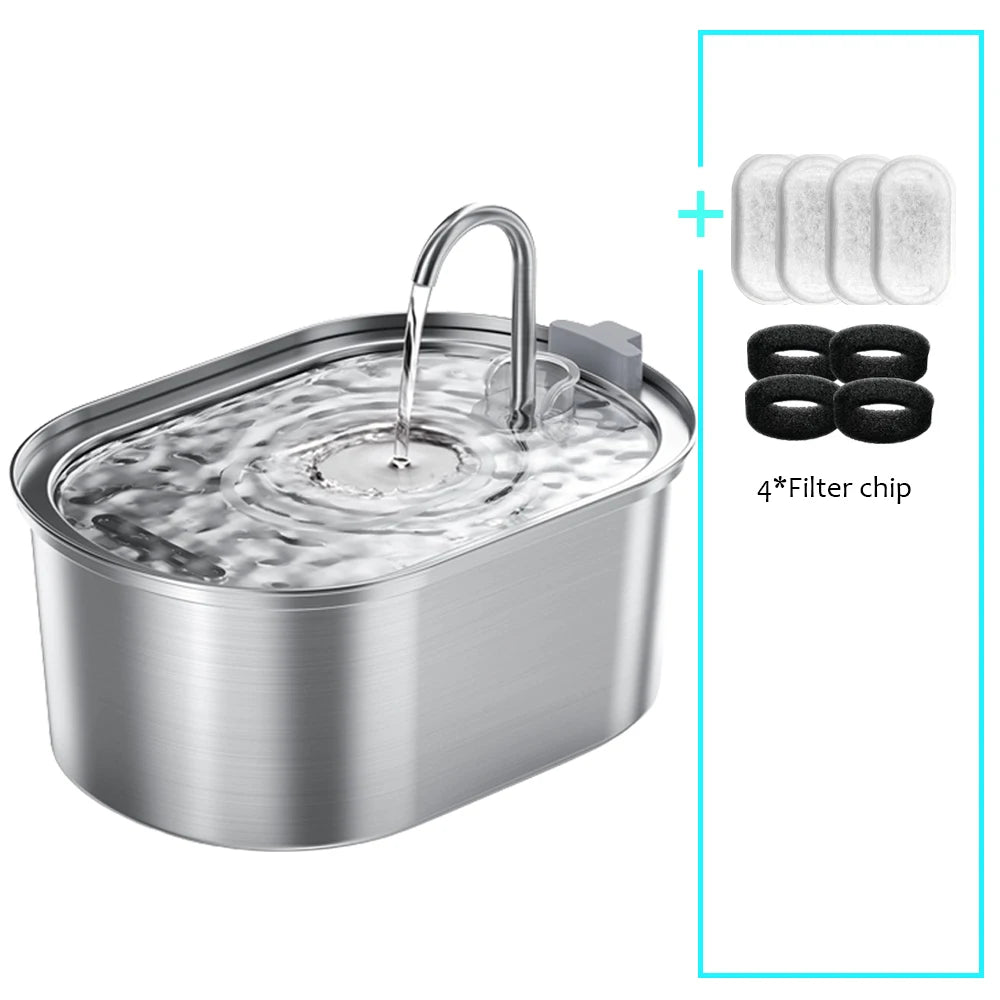 upgrade Package Color Stainless Steel Smart Cat Water Fountain 3.2L