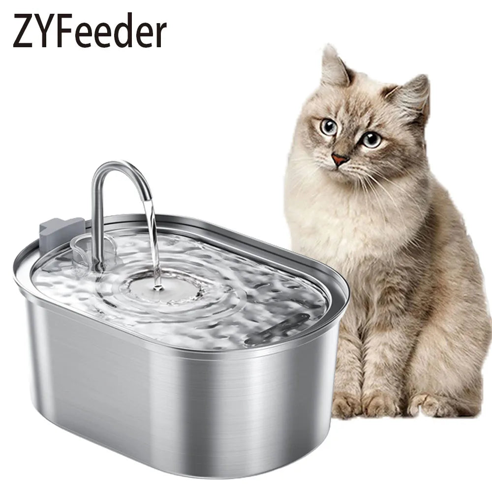 Stainless Steel Smart Cat Water Fountain 3.2L