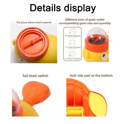 Duck-Shaped Slow Feeder Dog Bowl Snack Dispenser
