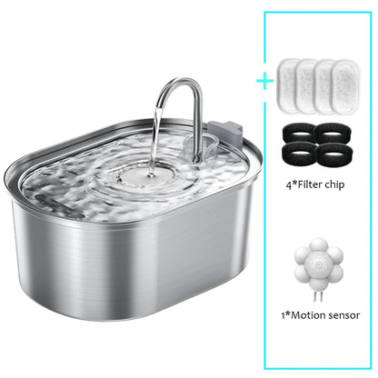 Premium Package Color Stainless Steel Smart Cat Water Fountain 3.2L