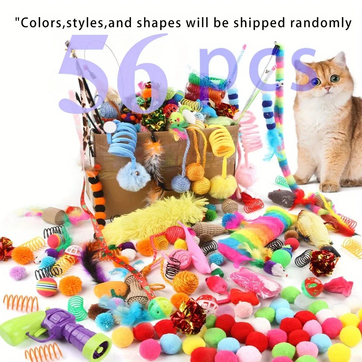 Mixed Cat Toy Variety Pack – Plastic and Plush Set