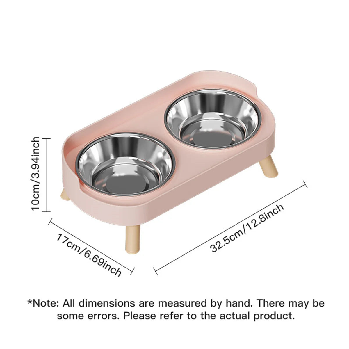 Double Pet Feeding Bowl With Raised Stand