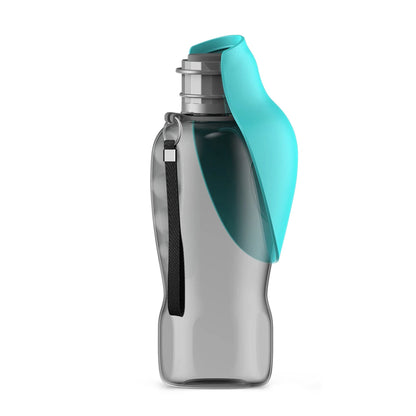 green Color 800 ml Portable Dog Water Bottle With Feeder Bowl