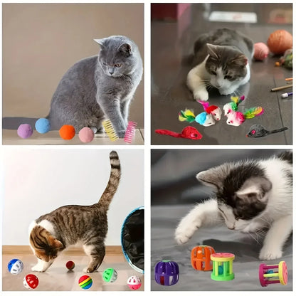 Mixed Cat Toy Variety Pack – Plastic and Plush Set