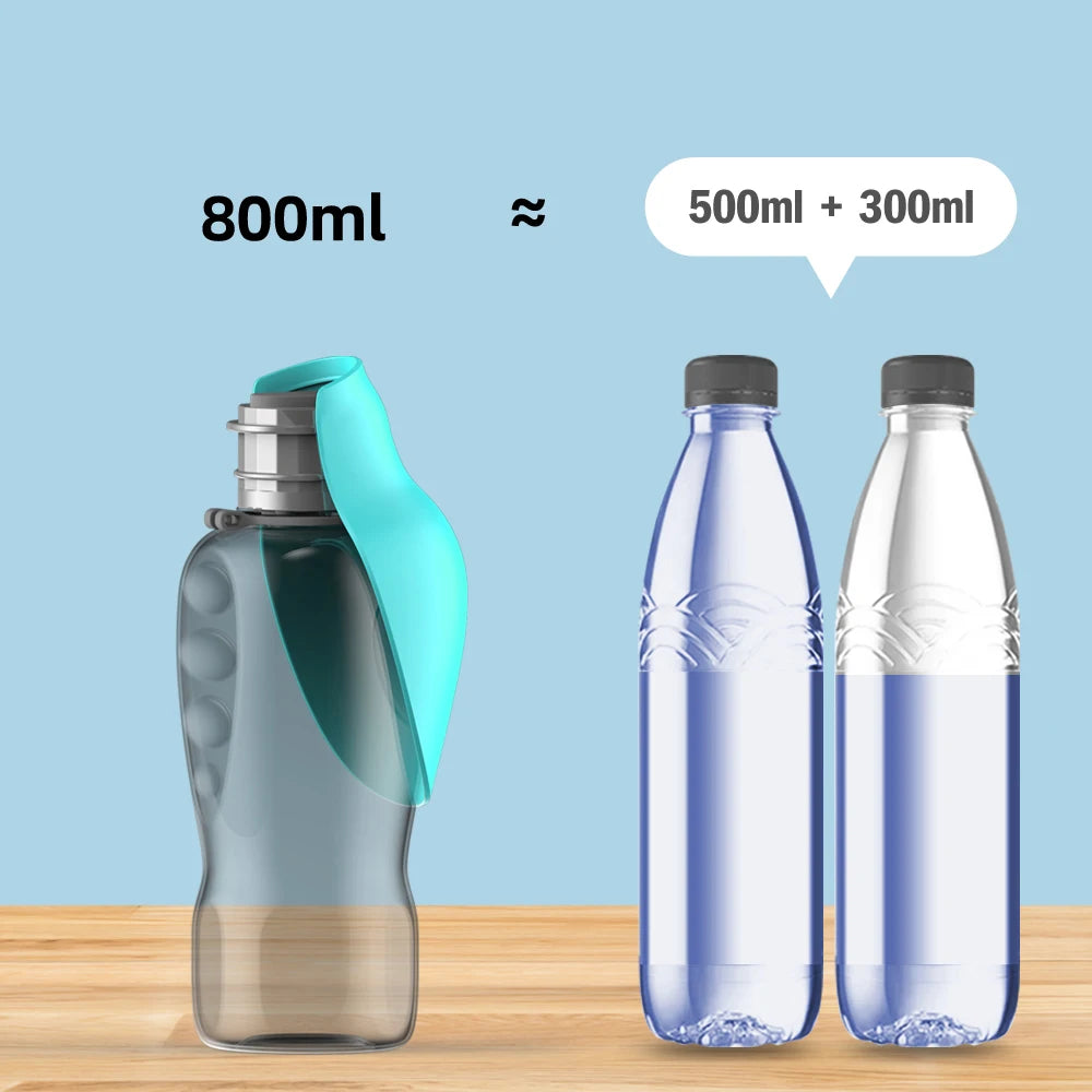 800 ml Portable Dog Water Bottle With Feeder Bowl
